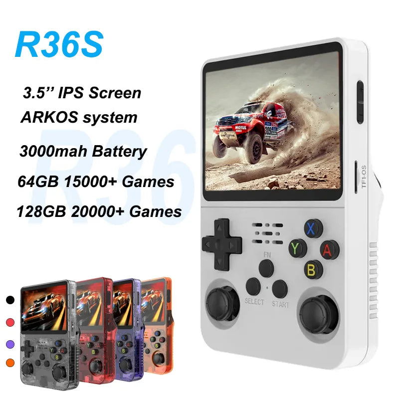 R36S Console Retro Portable Handheld Consola Gaming 3.5 Inch IPS Screen R36S 64G 128G Linux Mini Pocket Video Games